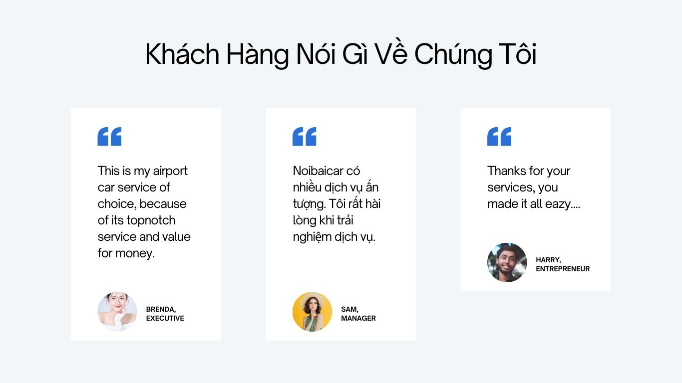 Phản hồi từ khách hàng khi Xe Tây Hồ Ra Sân Bay Nội Bài