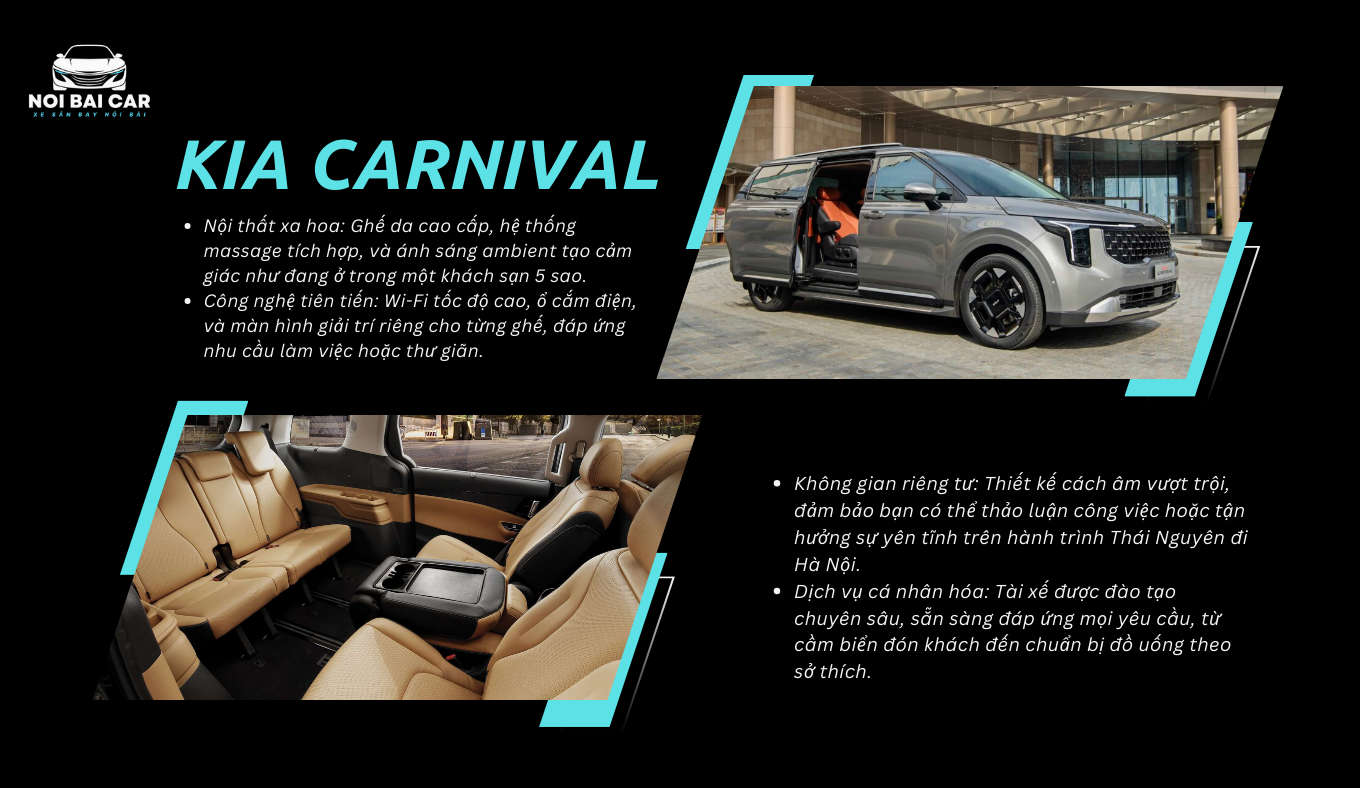 Thuê Xe Du Lịch Thái Nguyên Kia Carnival