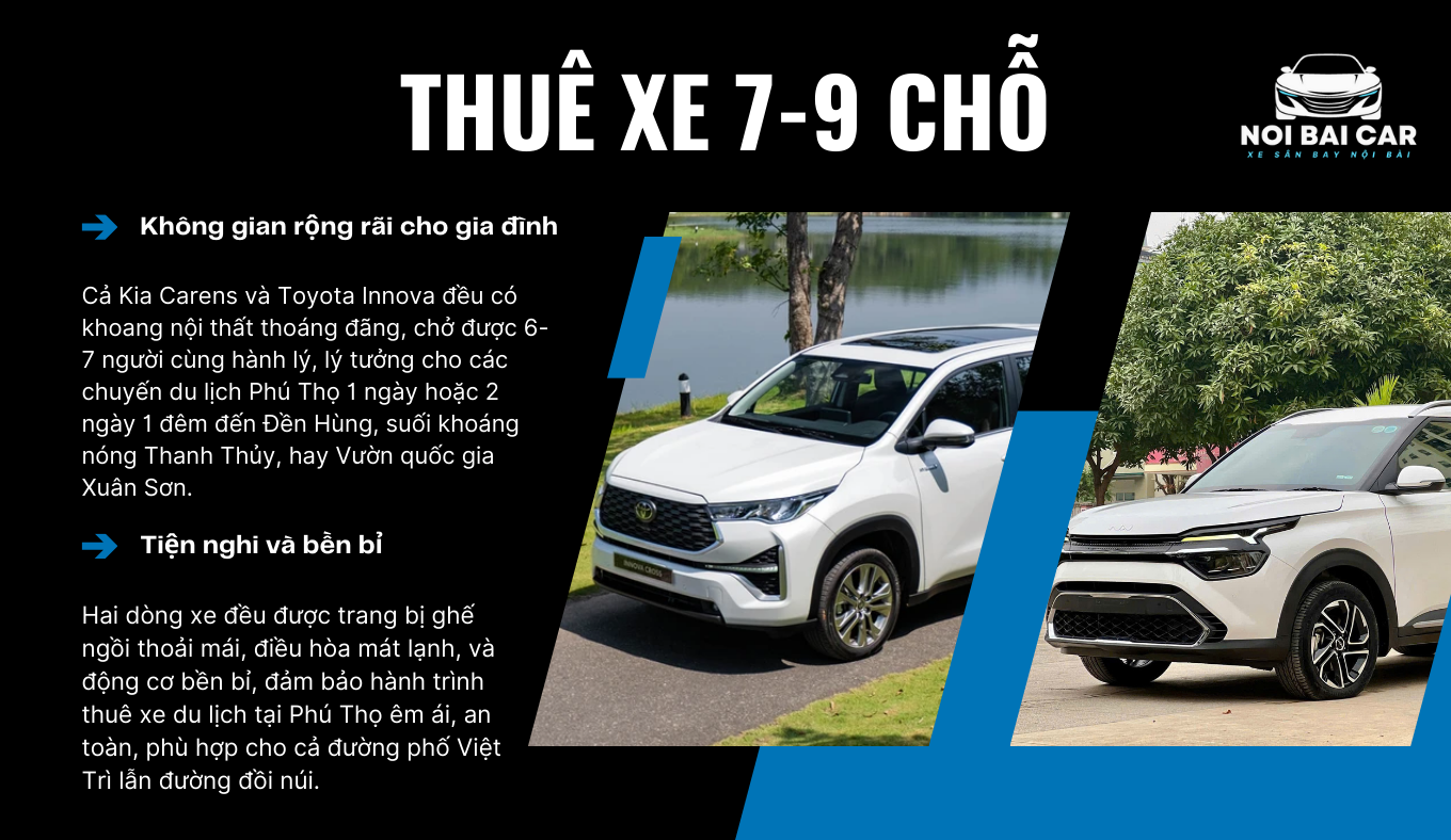 Thuê Xe Du Lịch Phú Thọ 7-9 Chỗ