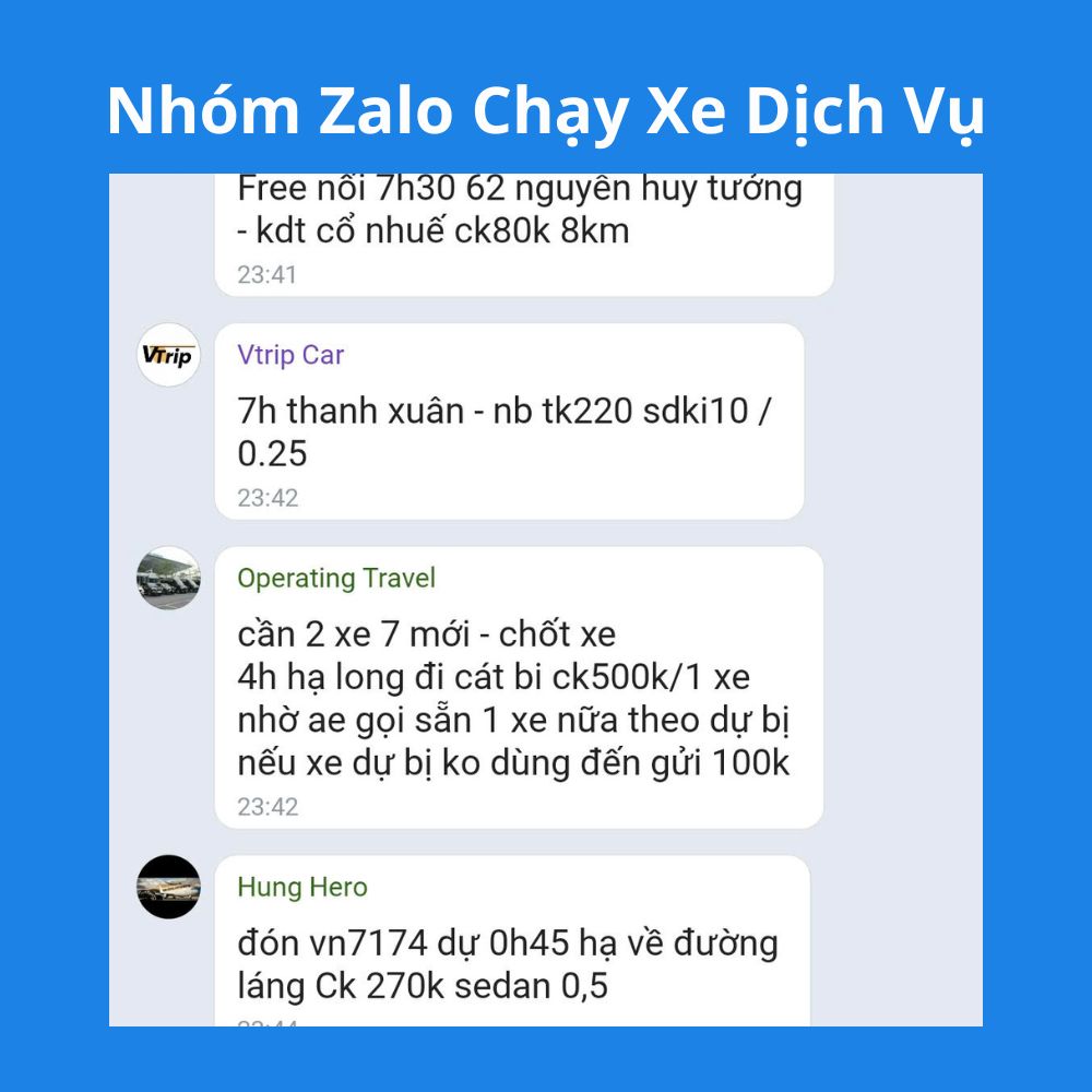 Nhóm Zalo Chạy Xe Dịch Vụ Là Gì?